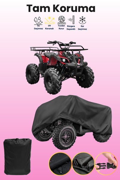 dokaca Siyah Yuki YK200-T3 Tract ATV Brandası, ATV Koruyucu Örtüsü