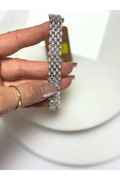 ALİA Zirkon taş kalın örgü premium bileklik bilezik