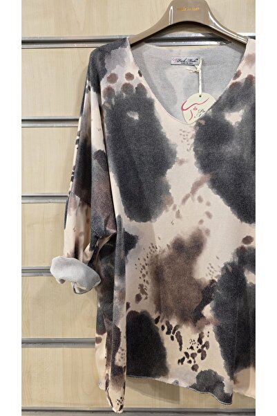 Park Moda Thin Angora Sweater Camouflage Pattern