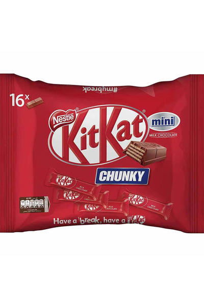 Nestle KitKat Chunky Mini Milk Chocolate Bar 250gms (16 Minis) Pack of 2