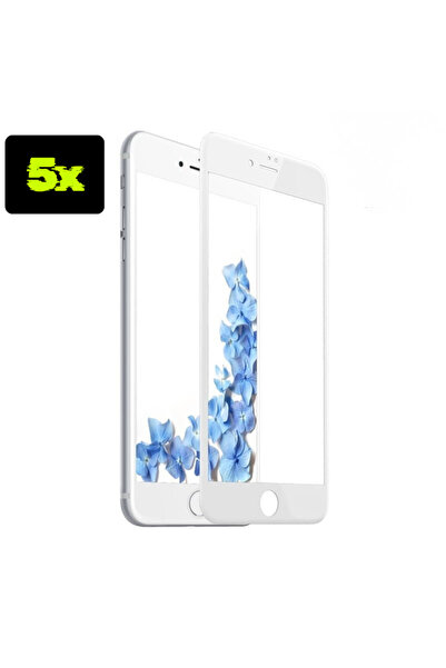 StarMobile Комплект от 5 стъклени фолиа за цял дисплей за iPhone 7 Plus или 8...