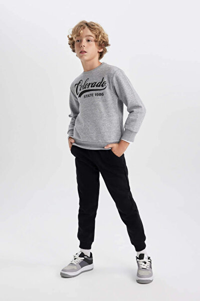 DeFacto B3576 Printed Sweatshirt Sweatpants 2-Piece Set