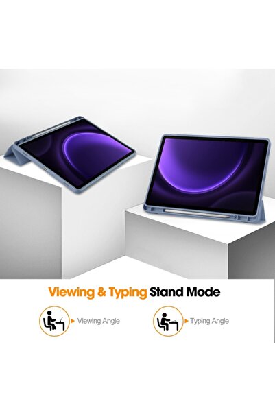 SKYDDAR INNOVATION Tablet case for Samsung Galaxy Tab S9 / S9 FE / S10 FE, Flex Trifold, sticker set, Navy blue