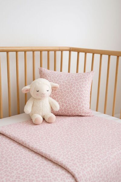 Sevza Kids 100% Cotton 2-Piece Muslin Cover - Pillowcase - Baby Bedding Set - Pink Flower Figure - 90X100 35X45