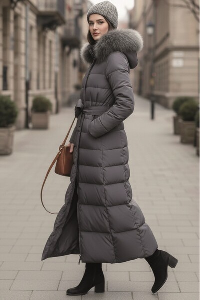 Barbora Günlük Kışlık Tam Boy Şişme Kadın Tesettür Mont