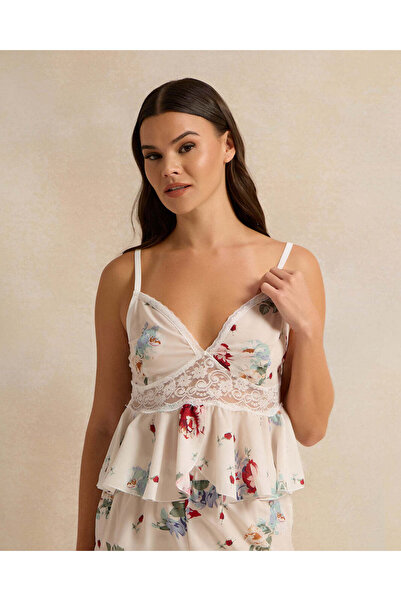 REDTAG Women Ivory Printed Short Cami Set (2 Piece)