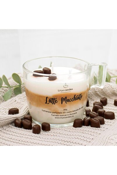 Liryo Candles Scented candle made of 100% natural soy wax, 200g - Latte Macchiato fragrance