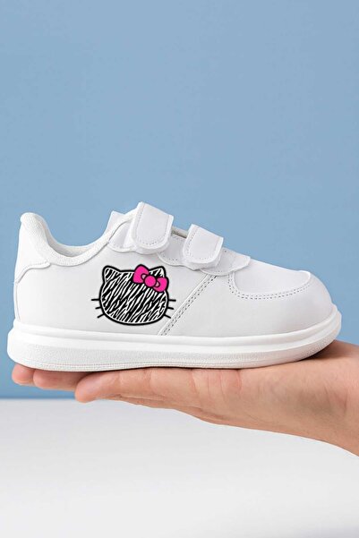 lias desing zebra pisică head cu imprimeu pantofi sport alb pentru copii