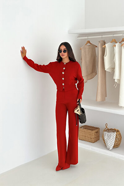 Noi Belis Rose Button Detailed Knitwear Cardigan Aw25Hi0070