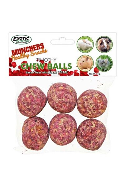 Exotic Nutrition Munchers Rose Petals And Timothy Chew Balls 6 pcs