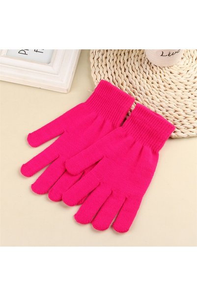 eleven market Winter Knit Women's Gloves Fuchsia Gloves