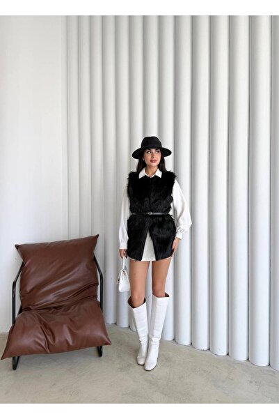 akıncı fashion Kadın Suni Kürk İçi Astarlı Kapitone Yelek