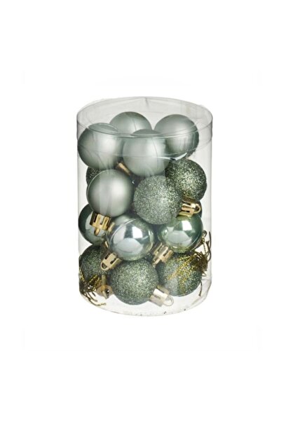 OEM Set of Christmas Baubles Green Mint Ø3 cm - 20 pcs (Matte, Glossy & Glitter)