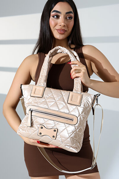 Moda Lime Quilted Large Shoulder Crossbody Women's Parachute Fabric Bag