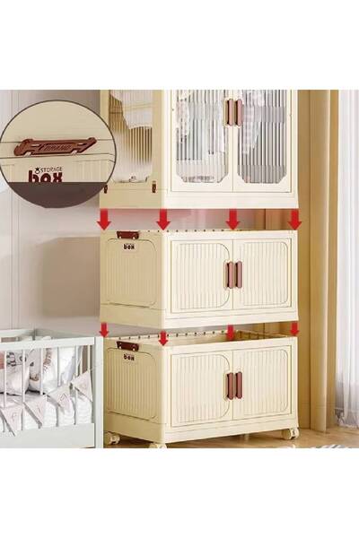NKX Layers Stylish Multi-Functional Storage 1 Cabinet & 2 Wardrobe