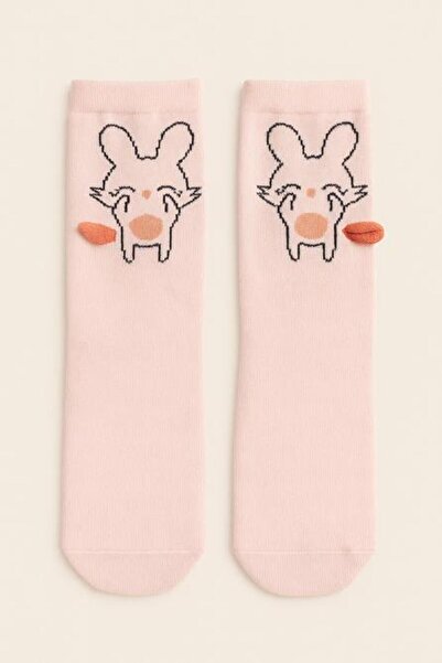 BONY SOCKS Детски чорапи с животински мотиви, розови