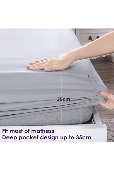 JZS Fitted Sheet Queen Size 150x200cm Microfiber Deep Pocket