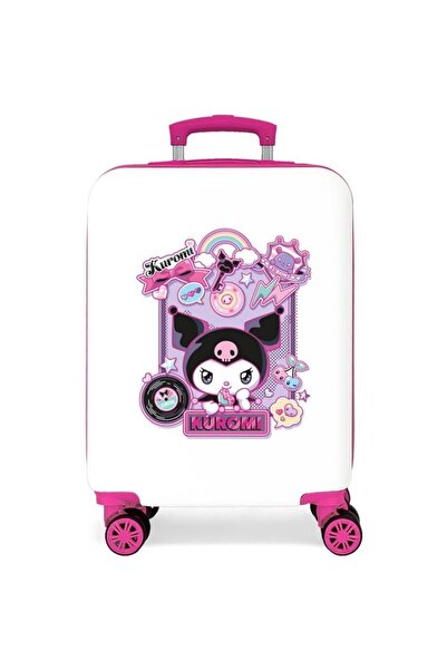 SANRIO Children's trolley, Kuromi Wonder, ABS, small suitcase, white-fuchsia, 55x38x20 cm