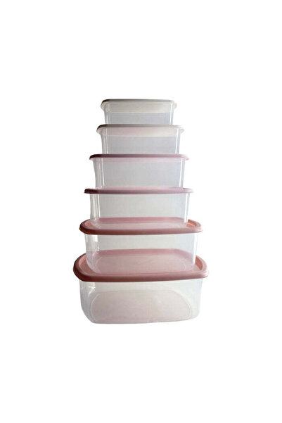 Gondol Plastic Containers Set (6 pcs) - Rose - G-293