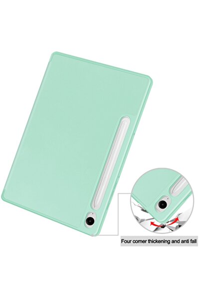 SKYDDAR INNOVATION Tablet case for Samsung Galaxy Tab S9 / S9 FE / S10 FE, Flex Trifold, sticker set, Light green