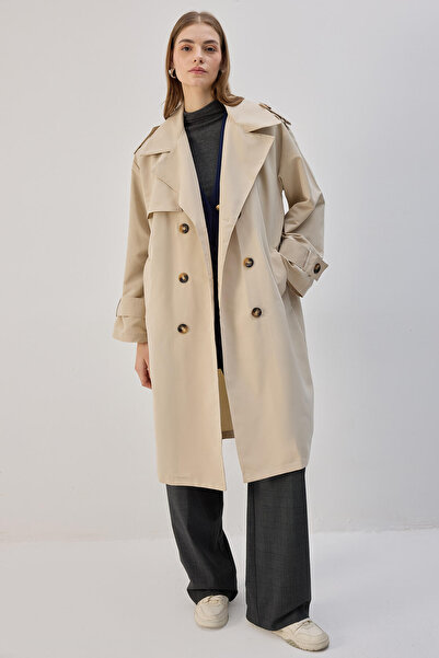 Touché Privé ΤRENCH COAT διπλό πέτο με ΑΝΕΜΟΦΥΛΛΟ