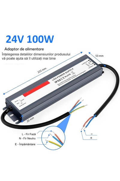 LEDIGANT Slim Power Supply, Outdoor IP68, 24V, 4.1A, 100W