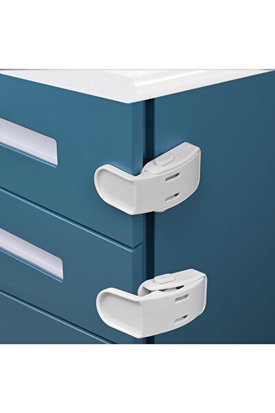 Generic 4-Piece Baby Drawer & Cabinet Safety Locks, Push-Button Child Protection - Nalakal