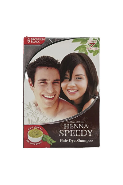 Henna شامبو صبغ الشعر السريع ٥، أسود بني للرجال والنساء - ٣٠ مل