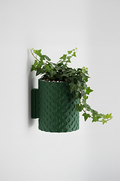 OEM Decorative wall flower pot – Wave Motion design, Forest Emerald color