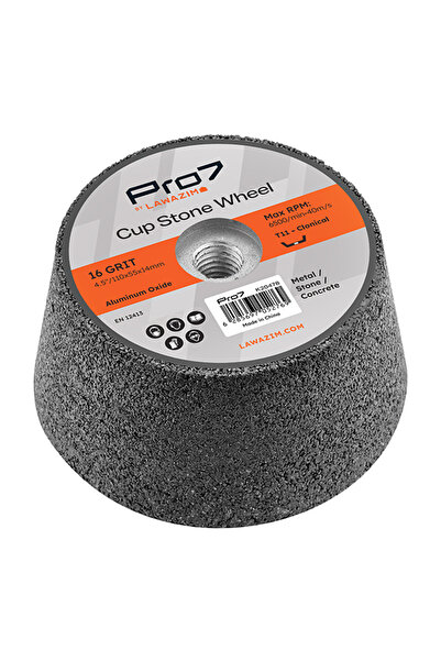Lawazim Pro7 Cup Stone 16 Grit 4.5inch - Aluminum Oxide Grinding Wheel