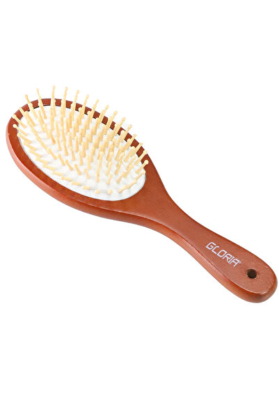 Gloria Wooden Hair Brush, Flat Hair Brush for Men & Women- Brown