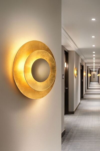 Retrolamp RTA116-113 Altın Varak Aplik Salon Mutfak Otel Hol Koridor Varak Dekoratif Aplik Aydınlatma