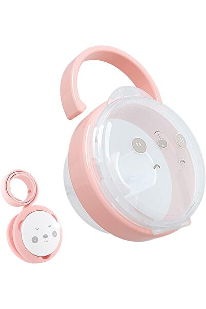 JZS حافظة مصاصة للأطفال مع حامل تخزين باللون الوردي