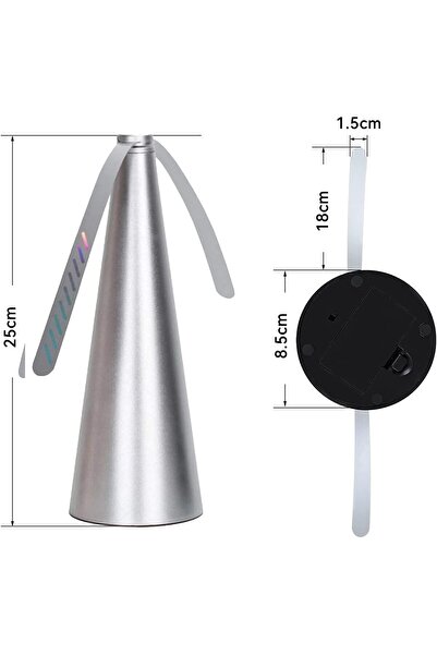 JZS Fly Fan for Tables Indoor Outdoor Portable Food Silver