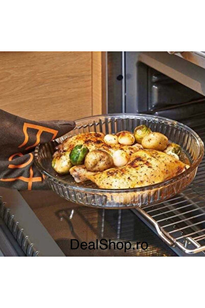 dealshopromania Vas Yena Rotund Borcam 2.95 L, Ø 32 cm, Sticlă Termorezistentă pentru cuptor,59014