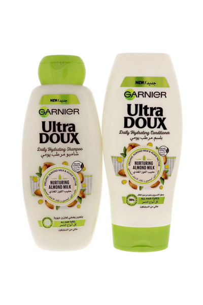Garnier مجموعة شامبو وبلسم حليب اللوز المغذي من ألترا دوكس - 400 مل + 400 مل