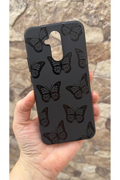 Vip Case HUAWEİ Mate 20 Lite Uyumlu Siyah Kelebek Desenli Silikon Darbe Emici...