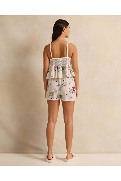 REDTAG Women Ivory Printed Short Cami Set (2 Piece)