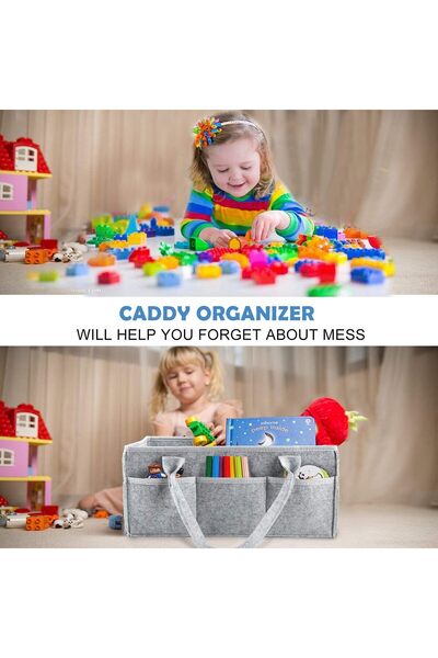 Arabest Felt Foldable Portable Baby Diaper Organizer Bag with Multiple Pockets (Tan)