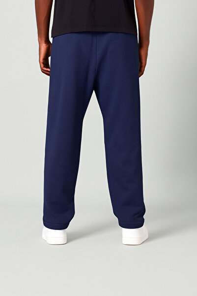 WAMOSSALAPLI Ανδρικό μπλε ναυτικό CNVA με τύπωμα Buggy Winter Loose παντελόνι με φλις εσωτερικά