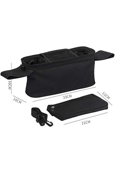 Generic Mikoz Universal Baby Stroller Organizer with Insulated Cup Holders and Detachable Shoulder Strap