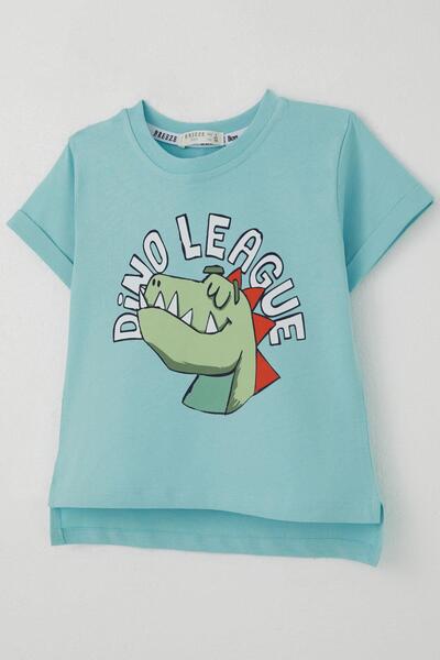 Breeze Tricou pentru băieți Lig Star Dinosaur cu imprimeu 2-6 ani, albastru deschis