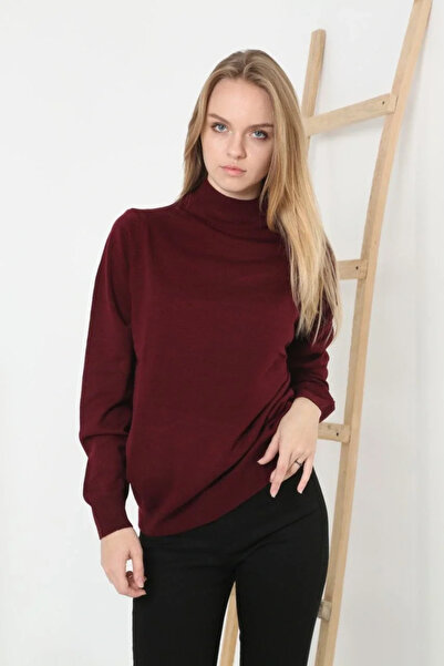 GökTR Women's Half Turtleneck Knit Sweater Soft Textured Cotton Fine Weaving, Long Sleeve Casual Regular Fit