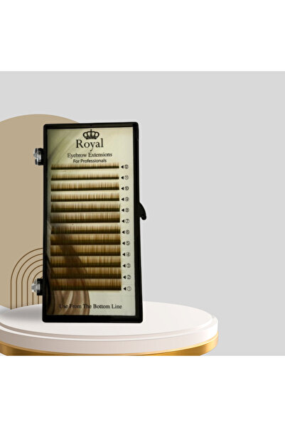 Royal Premium Eyebrow Extensions – Medium Brown, 0.10 mm, Mix Length, 12 Rows