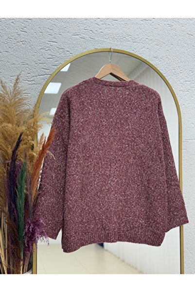 MİHRA STORE Balbina Wool Blend Knitted Sweater-Zi̇6228 Burgundy