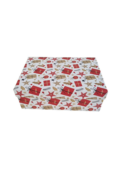 DODOMAR 10×20×8 cm White Gift Wrapped Visual Rectangular Luxury Christmas Gift Box