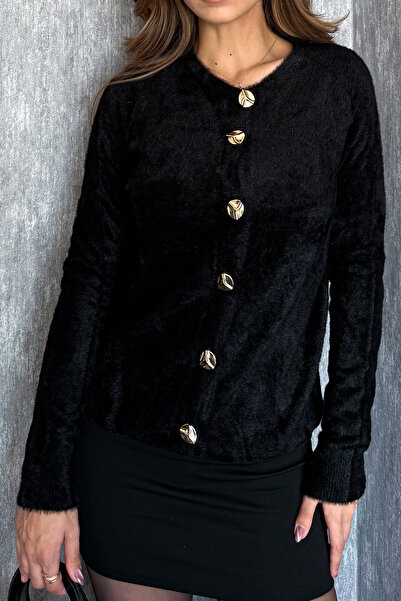 ModaPlaza Women's Beard Metal Button Cardigan 5564