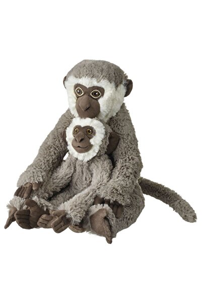 IKEA لعبة ناعمة، رمادية، 32 سم، قرد وصغير