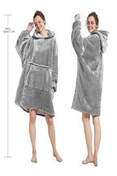 Generic Gorgeous hooded blanket, oversized hat | Soft microfiber fleece and sherpa, size