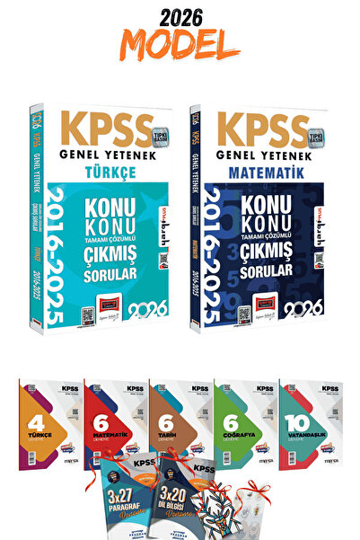 Yargı Yayınları 2026 KPSS Türkçe Matematik Konu Konu Çıkmış Sorular Seti ve 7...